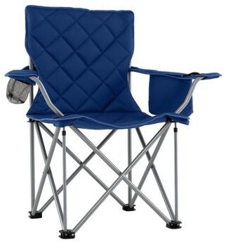 Costway Oversized Camping Chairs Outdoor Folding Chair with Cooler Pouch and Cup Holder-Navy