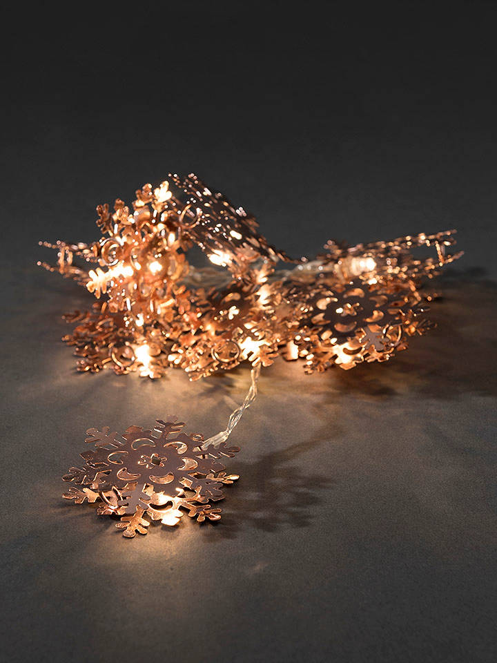 Konstsmide LED-Girlande ''Snowflakes'' in Kupfer - (L)90 cm - onesize