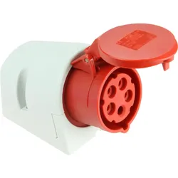Kopp 101600002 CEE-Wandsteckdose mit Klappdeckel, 5-polig