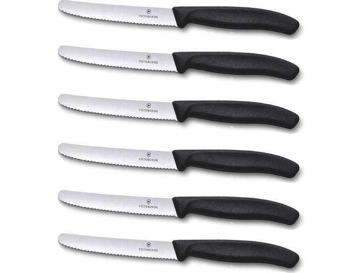 Victorinox Tafelmes 6 stuks zwart krom heft