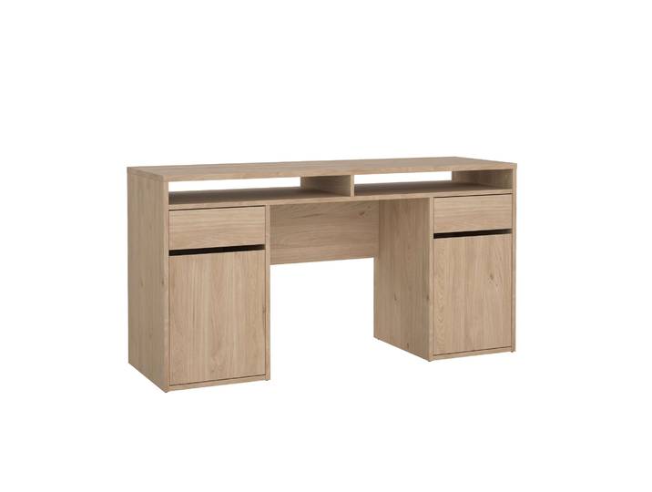 Schreibtisch HOME AFFAIRE Function Plus , beige (jackson hickory, jackson hickory, jackson hickory), B:149cm H:77,4cm T:48,2cm, Tische, Schreibtisch, Kompaktes, platzsparendes Format und funktionales, modernes Design