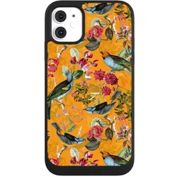 Nivocase Handyhülle für Apple iPhone 11 Hülle NIVOpure Case Schwarz Blumen Dschungel Vogel (Apple iPhone 11), Smartphone Hülle, Schwarz