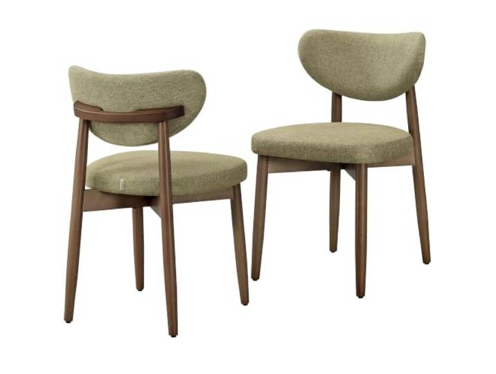 VASAGLE Esszimmerstuhl 2er Set, Polsterstuhl mit Massivholzbeinen Küchenstuhl, ergonomische Rückenlehne, versteckter Griff, Mid-Century-Modern-Stil, MAZIE Kollektion KDC668C101