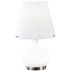 Fabas Luce Ade Tischleuchte aus Metall und weißem mundgeblasenem Glas, elegantes Design mit Doppelschalter, G9- und E14-Fassung, 230 V, Code 2533-34-102