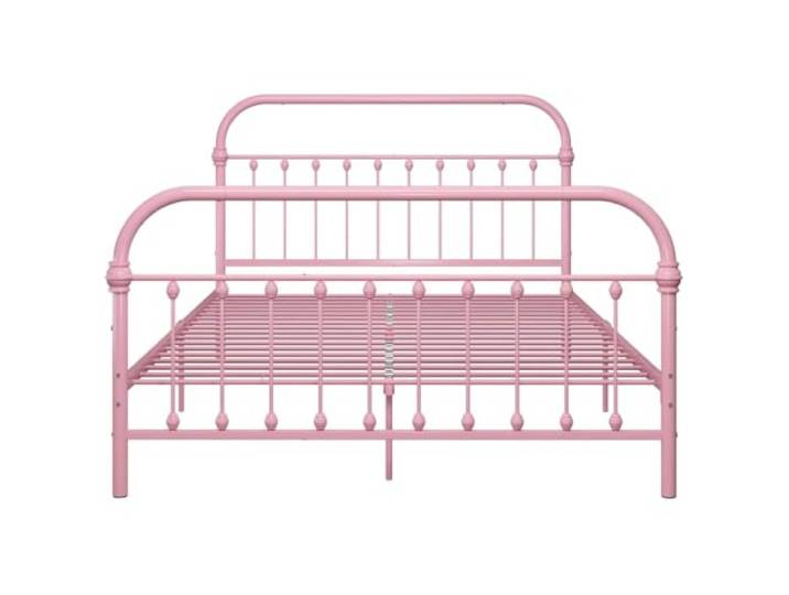 KTHLBRH Metallbett, Rosa, 140 x 200 cm Bettgestell mit Lattenrost aus Metall, stabile Basis, einfache Montage, für Schlafzimmer