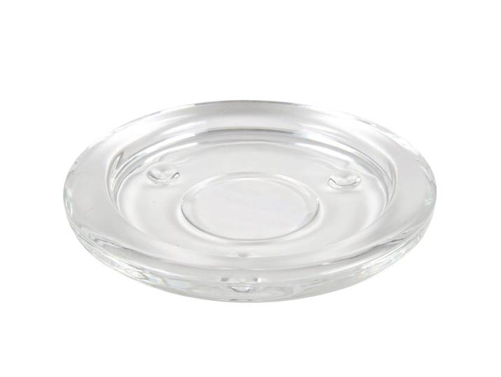 Kerzenhalter, transparentes Glas, rund, Kerzenständer, Ø 10,5 x H 1,5 cm