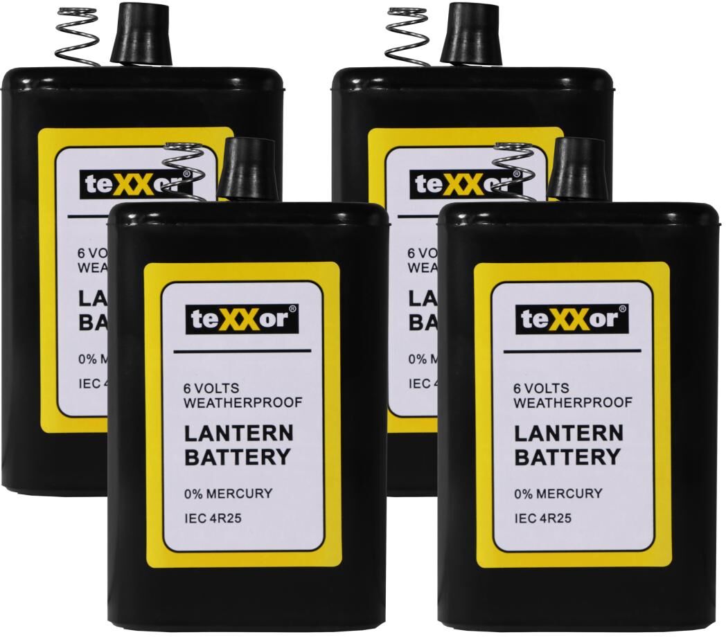 BIG Arbeitsschutz teXXor 3600 Hochleistungsbatterie, Blockbatterie, Trockenbatterie, 6 V, 7 Ah, 4 Stück