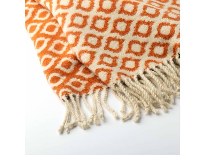 Plaid Orange 150x200 cm - avec un motif à carreaux