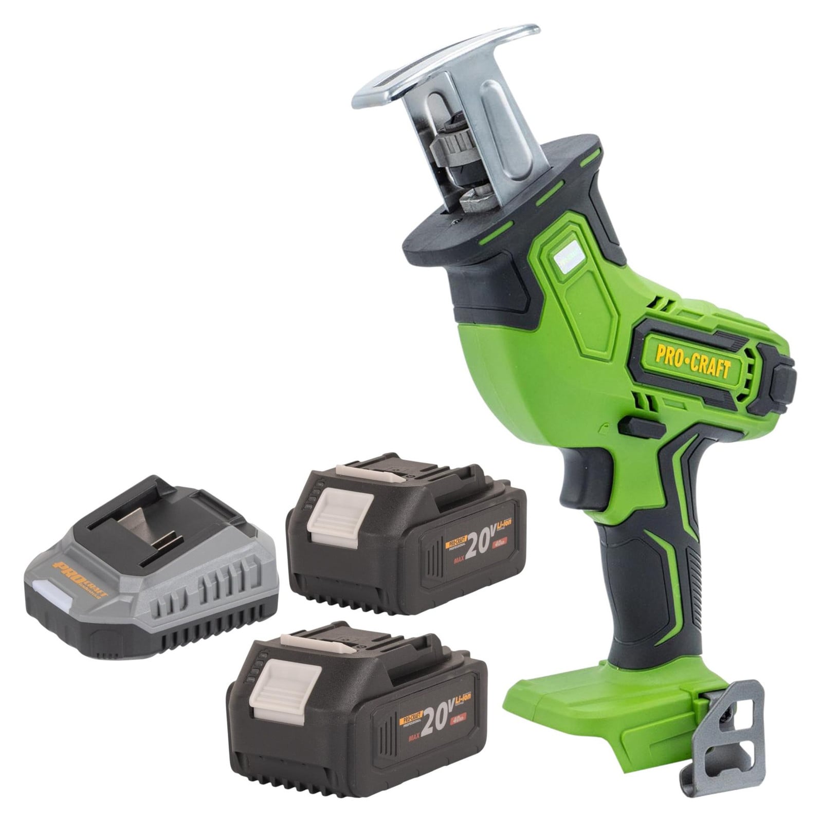 Procraft PSS30bb accu-reciprozaag 20 V borstelloos met 2x 4,0 Ah accu en oplader