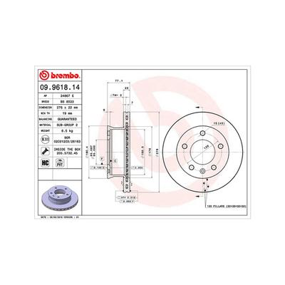 MAGNETI MARELLI Bremsscheibe 360406098500 innenbelüftet-Belüftung mit tropfenförmigen Flügeln 276mm 22mm für Mercedes