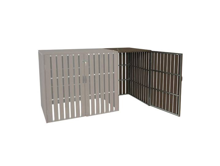 Jamb Mülltonnenbox Erweiterung Braun, Metall, 76x115x100 cm, Gartenzubehör, Gartenmöbel-Schutzhüllen