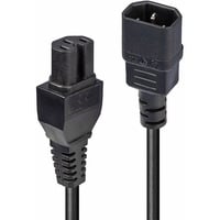 C14 an C15 'Hot Condition' Netzkabel, Stromversorgung schwarz, 2m