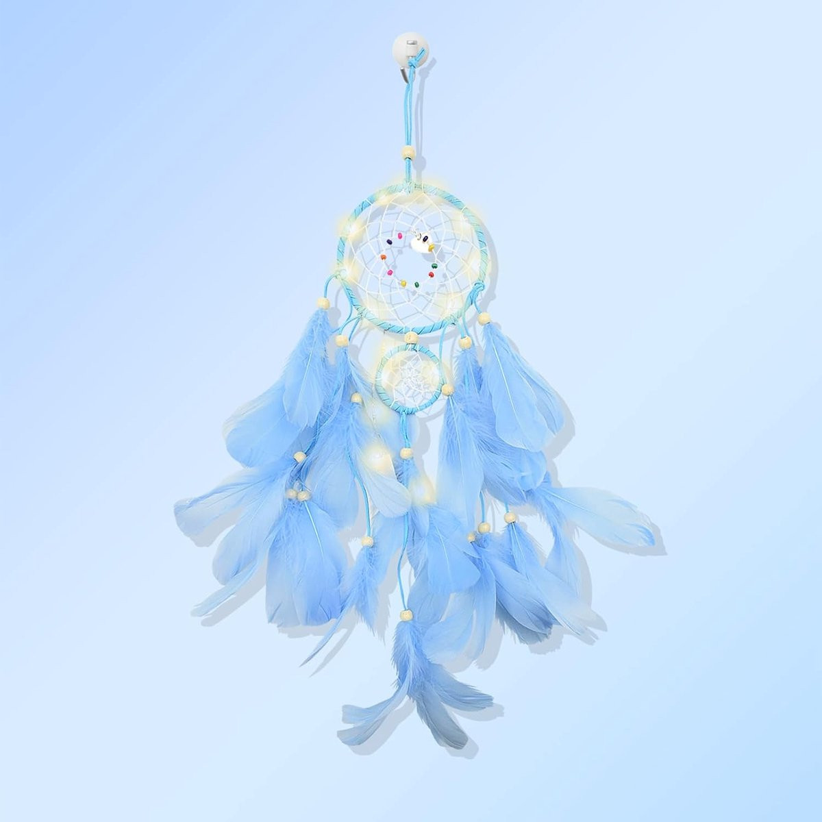 SnelShoppen LED Droomvanger Wanddecoratie Blauw - Sfeervolle Nachtlamp voor Kinderkamer en Slaapkamer