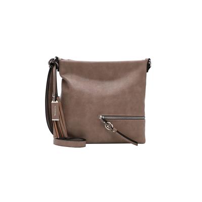 Umhängetasche TAMARIS "Umhängetasche TAS Nele", Damen, Gr. B/H/T: 30cm x 28cm x 6cm, grau (schwarztaupe 950), Polyester, Polyurethan, Taschen Umhängetasche