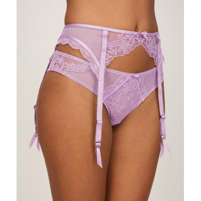 Strapsgürtel HUNKEMÖLLER "Strumpfhalter Naomi", Damen, Gr. S, lila, 89% Polyamid, 11% Elasthan, Strumpfhalter