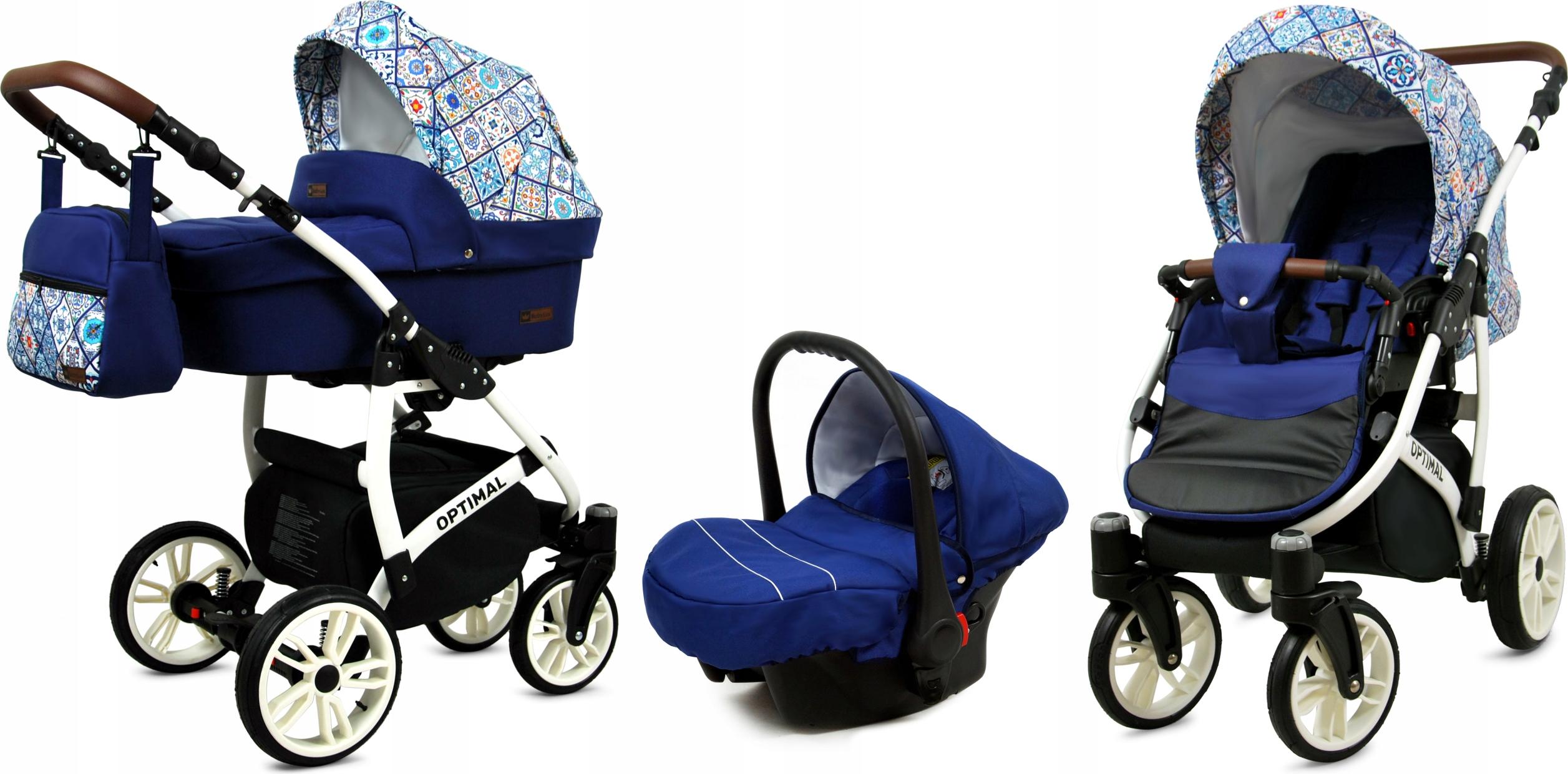 BabyLux Optimal | 3in1 Kinderwagen Set | Portueguese Tiles | Kombikinderwagen | Kinderwagenset