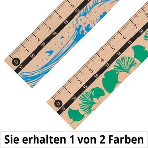 Herlitz Lineal GREENline 50033614, 17 cm, Holz, farbig sortiert, Rechts- & Linkshänder