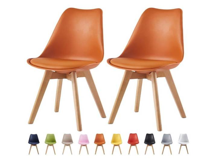 mcc direct Lot de 2 chaises de Salle à Manger de Cuisine de Bureau Chaise Coque Design Eva Orange