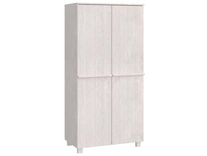 HKQWPBF HAMAR Kleiderschrank Weiß 89x50x180 cm Massivholz Kiefer Massives Kiefernholz, Kleiderstange im unteren Fach, oberes Fach, 89x50x180 cm, weiß lackiert, Schlafzimmer