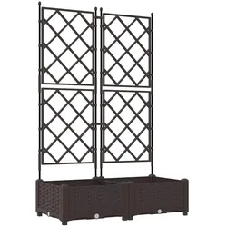 vidaXL Gartenpflanzer mit Gitter 2 pcs Braun 80 x 40 x 125,5 cm PP