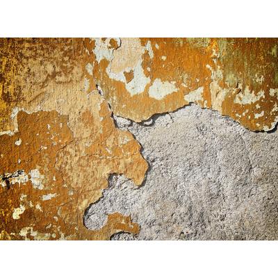 Fototapete LIVING WALLS "Designwalls Concrete Old", orange (braun, orange, grau), B:3,5m L:2,55m, Vlies, Tapeten, Vlies, Wand, Schräge, Decke
