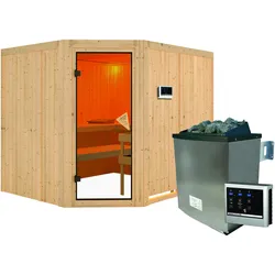 Karibu Sauna Malin-9 kW Ofen-Steuergerät-Ohne Dachkranz