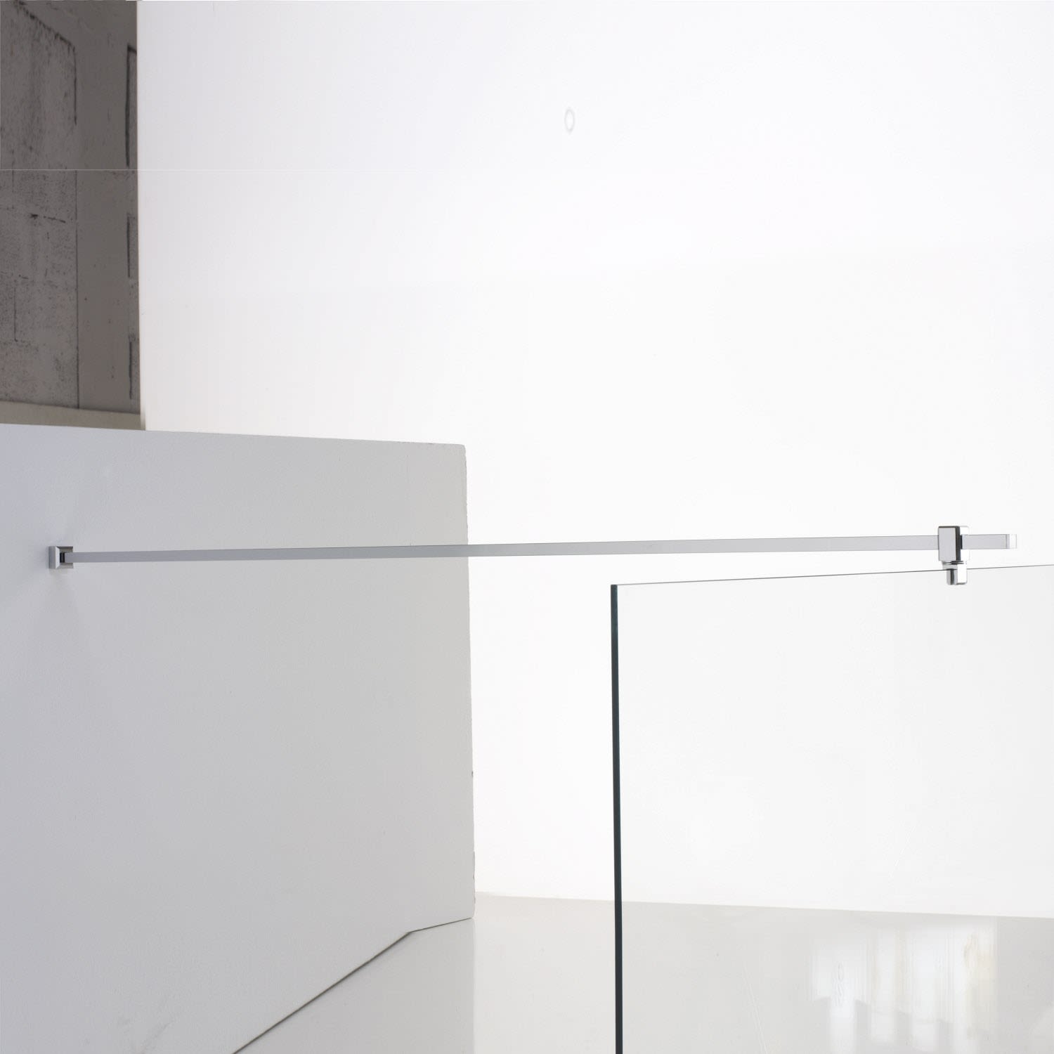 Sprinz Haltestange eckig, Glas - Wand, Länge 180 cm