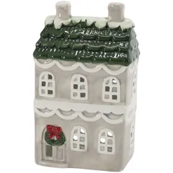 Chic Antique Chamonix Lichthaus - Französisch Grau mit grünem Dach, 10 x 6,5 x 17 cm - Französisch Grau