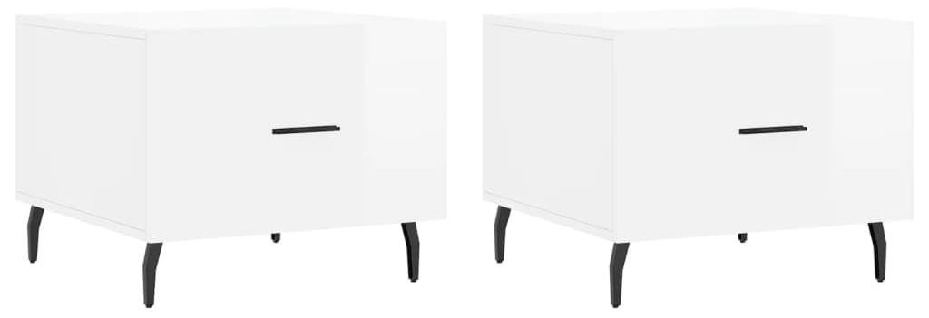 Set van 2 hoogglans witte salontafels