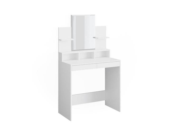 Vicco Schminktisch Ania, Weiß, 80 cm mit Spiegel, Holzwerkstoff, 4 Fächer, 2 Schubladen, Rechteckig,Rechteckig, 80x139.6x40 cm, Schlafzimmer, Schminktische