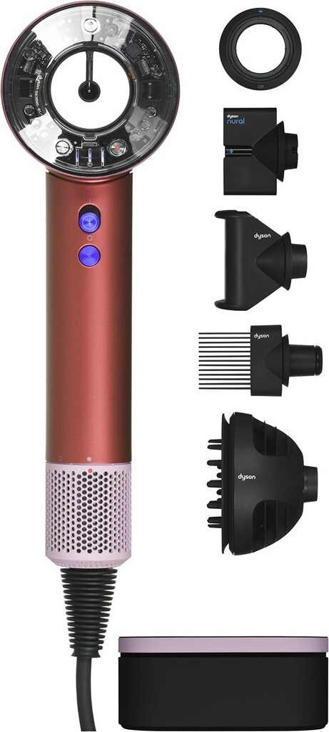Dyson Supersonic Nural, 110000 RPM, 13,3 l/s, 100 °C, Pink, 2,62 m, Tasten
