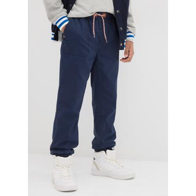 Thermohose BONPRIX "Regular Fit Thermohose mit Jerseyfutter", Mädchen, Gr. 152, N-Gr, blau (dunkelblau), Obermaterial: 100% Baumwolle. Futter: 100% Baumwolle, regular fit, Hosen Thermohose, mit Baumwollfutter, elastischer Bund mit Kordelzug, Regular...