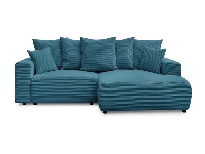 Ecksofa BOBOCHIC ATILLA Cord-Stoff hellblau