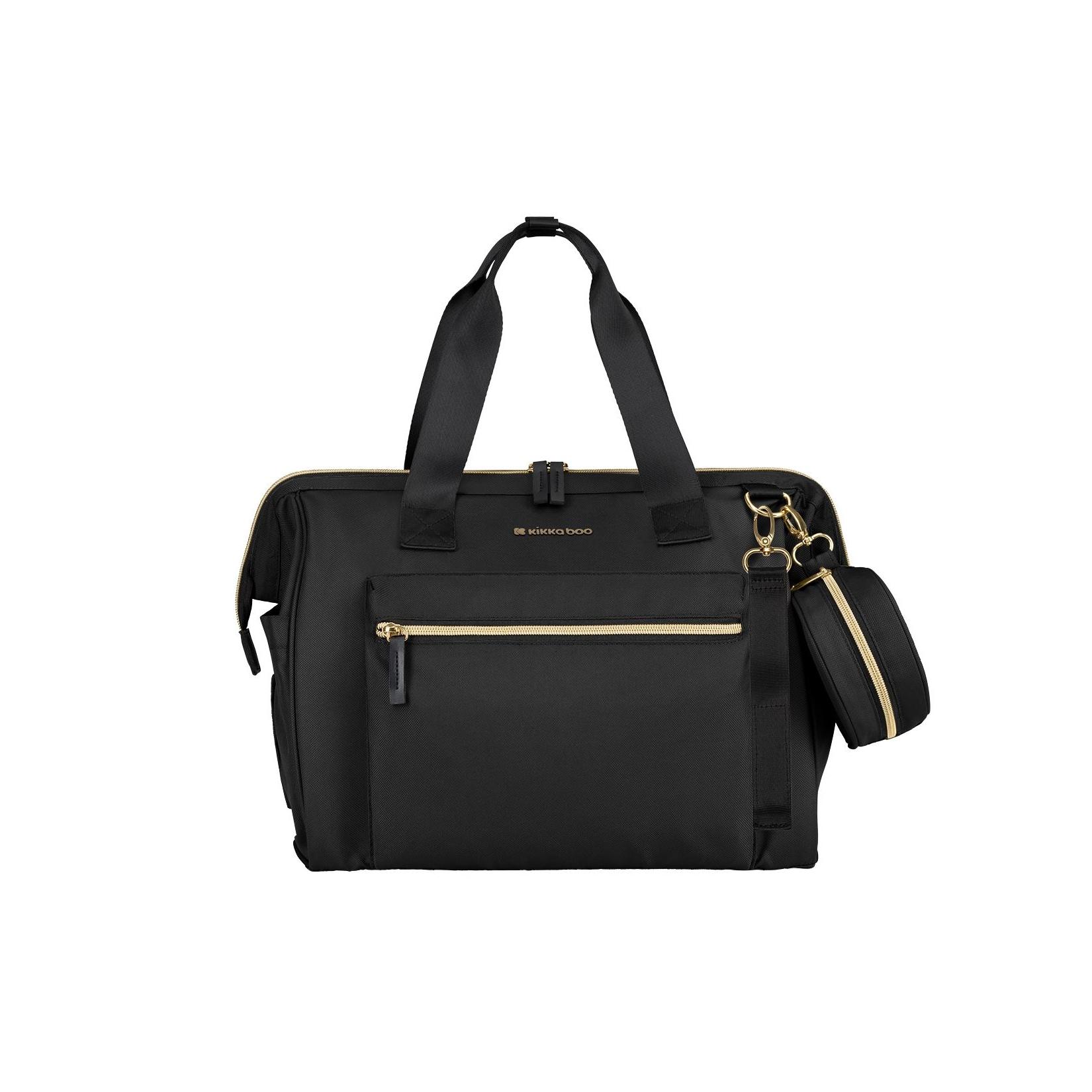 Kikkaboo Wickeltasche Maxi mit Wickelunterlage, kleine Tasche, Reißverschluss black