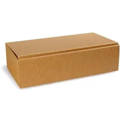 Transpak, Versandkarton + Versandbox, Flachengeschenkkarton Masse 361x188x94mm natur offene Welle natur (25 Stk.)