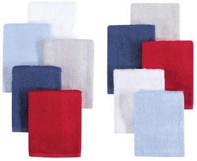 Little Treasure Baby Boy Rayon from Bamboo Luxurious Washcloths, Blue Red 10-Pack, One Size - Blue Red 10-Pack - One Size
