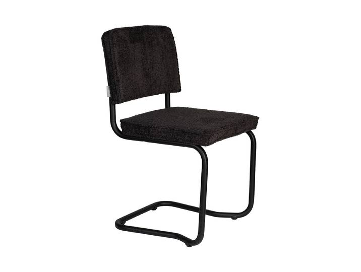Freischwinger Design Stuhl „Ridge Kink Rib“ Schwarz Zuiver