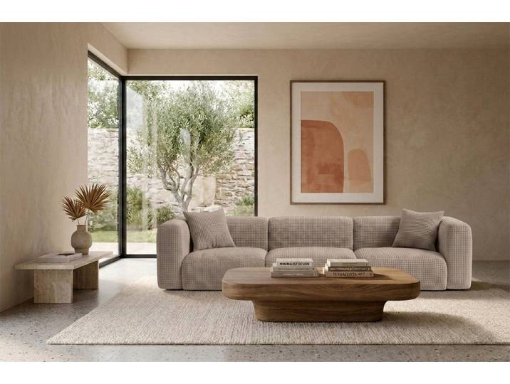 Kaiser Möbel Sofa 3-Sitzer für das Wohnzimmer aus Chenille-Stoff Cremona GRETA