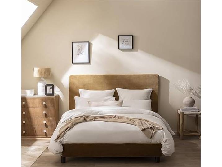 Housse de Couette Unie en Flanelle de Coton\, Frisson\, 140 x 200 cm\, ESSIX\, Beige Clair