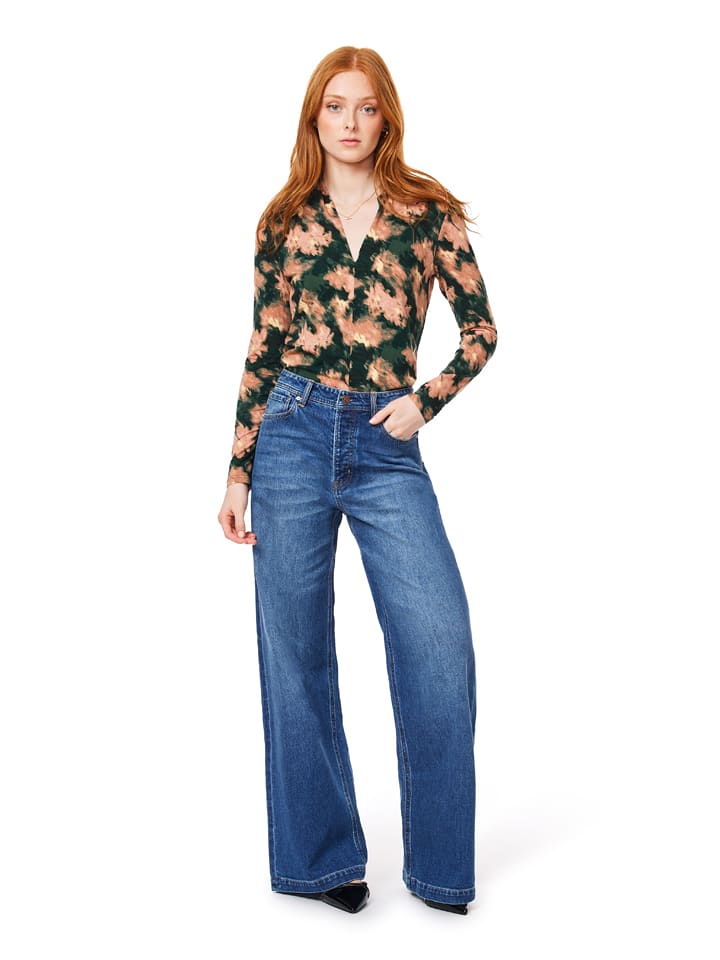 Scotch & Soda Longsleeve in Dunkelgrün/ Rosa - S