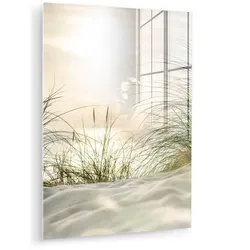 ACRYLGLASBILD Dünen mit Strandhafer in der Sonne des Nationalparks Schleswig-Holsteinisches Wattenmeer 60x80 cm
