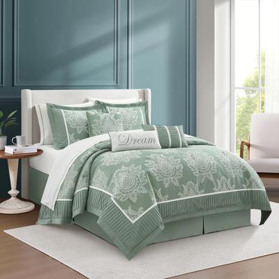 Nanshing Therese 15 Piece Damask Comforter Set, Bed In a Bag
