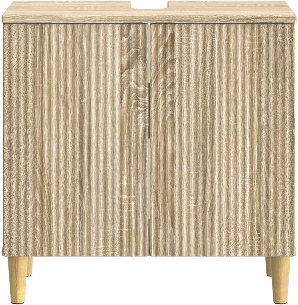 Brayden Studio Bathroom Sink Cabinet ARNHEM Engineered Wood Modern Furniture Organizer Sonoma Oak 59cm H X 59.5cm W X 31.5cm D