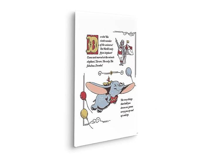 Komar Komar Keilrahmenbild - Dumbo the Flying Elephant- Größe 40 x 60 cm - Kinderzimmerbild, Wandbild, Kinderzimmer