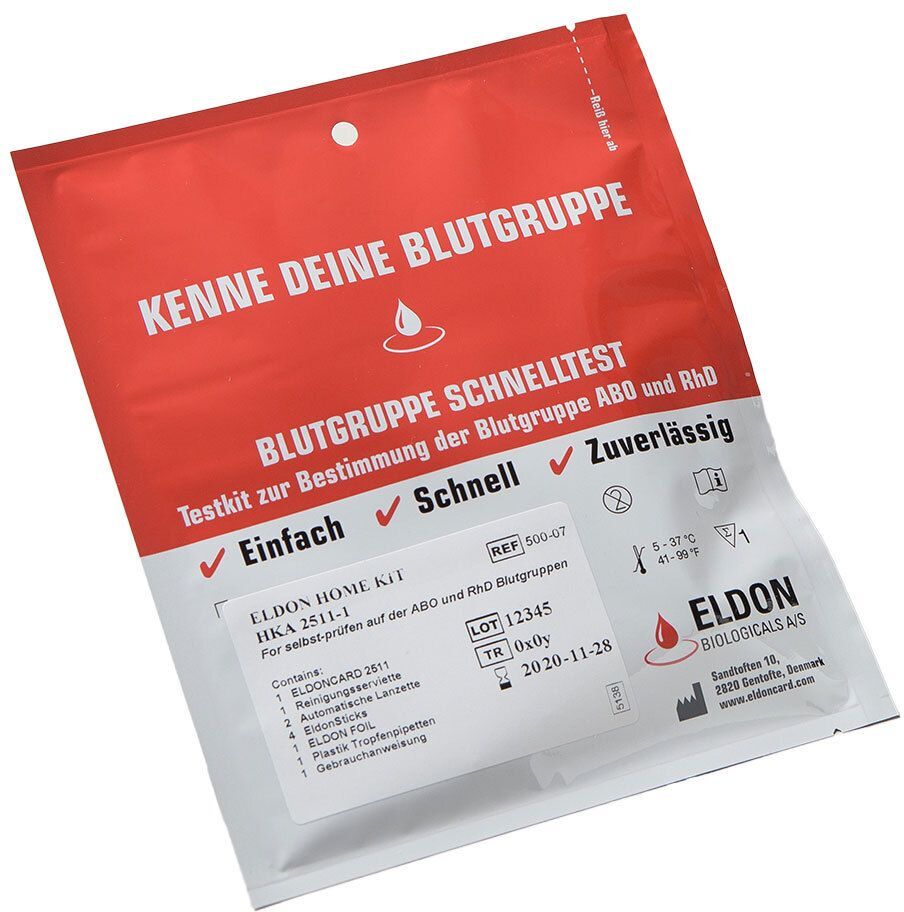 PDM to be maintained Blutgruppe Schnelltest-AB0+RhD 1 St Test