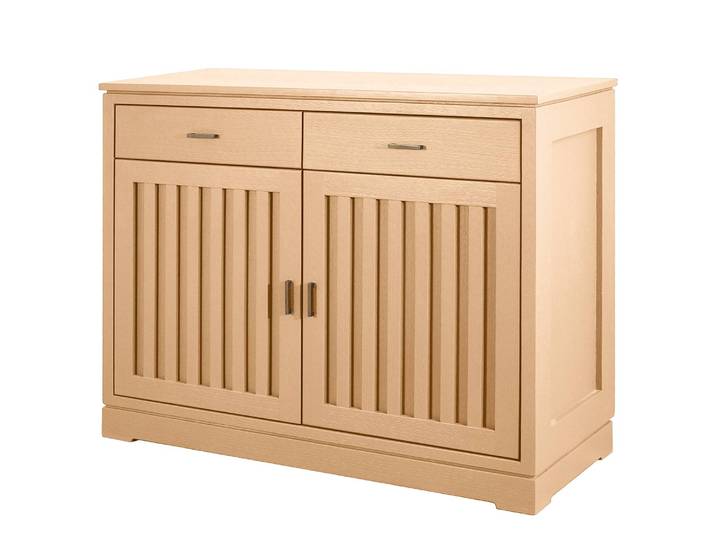 Commode cannelée 111 x 87 x 46cm Beige/Marron/Pin clair