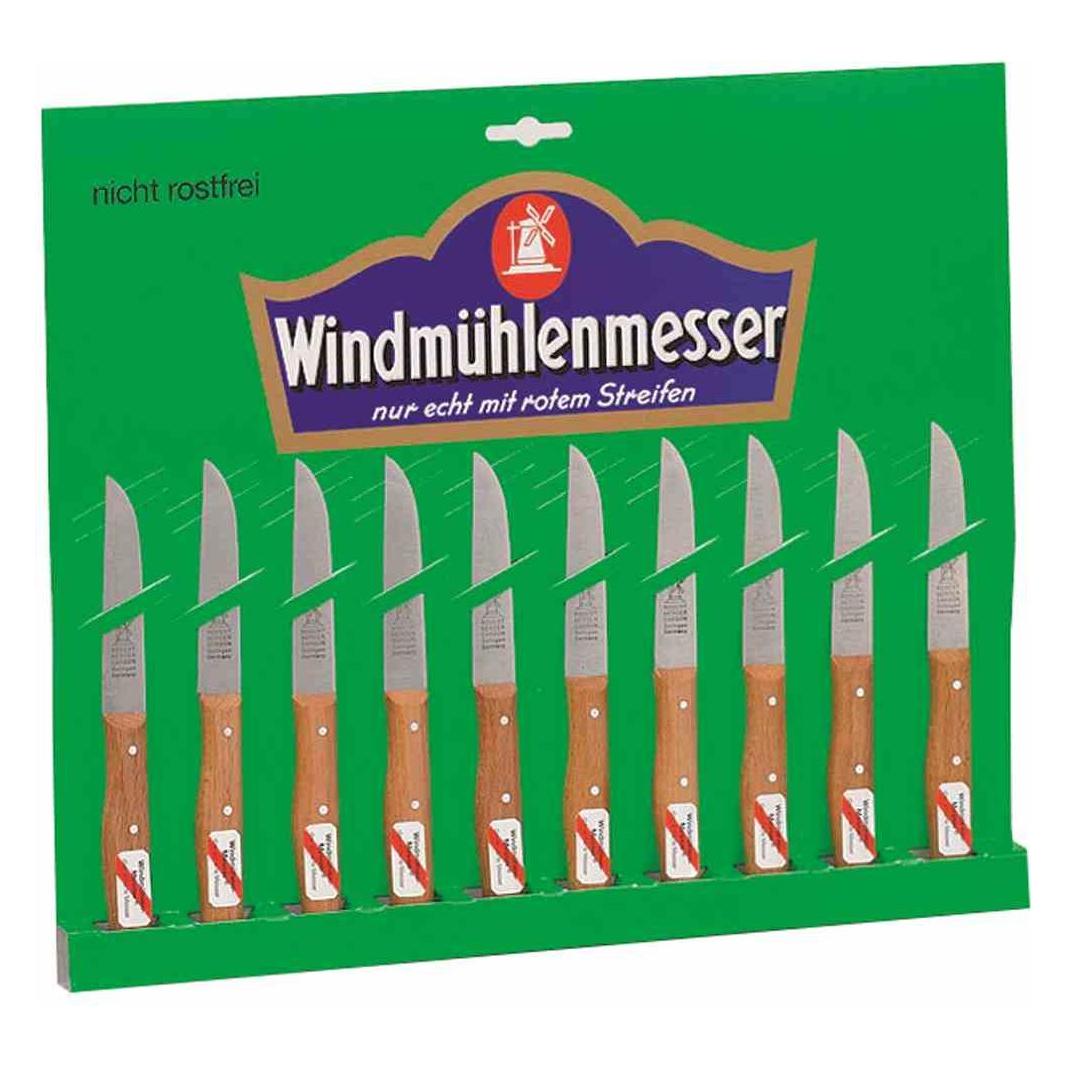 Windmühle WINDMÜHLEN Küchenmesser-Karte mit 10 Messern gerade Klinge 85 mm (8.50 cm) (1385,325010003)