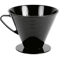 4x Wüllner & kaiser Kaffeehandfilter 1x6 mit 2 Löchern schwarz, Kaffeebereiter, Schwarz