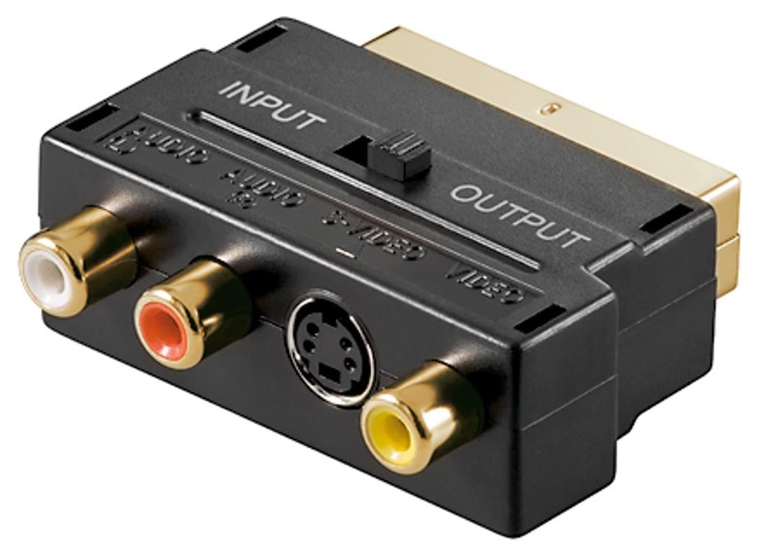 Goobay 50499 Scart naar composiet audio/video en S-video adapter, zwart
