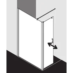 Kermi Liga Seitenwand LIT1L110201AK 110x200cm, links, silber/mattglanz, ESG klar, auf Duschwanne